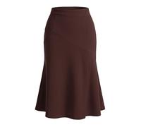 Allegra K Falda de Cola de pez para Mujer, Cintura Alta, Paneles, Bolsillos Laterales, Falda Midi Informal de Negocios Marron Oscuro XS