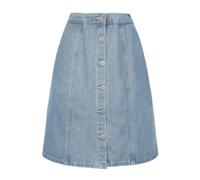 Allegra K Falda Vaquera con Botones y Bolsillos de Cintura Alta hasta la Rodilla para Mujer Azul grisáceo L