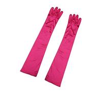 Allegra K Guantes largos para mujer de los años 20, manoplas de dedo completo para fiesta de noche, elegante guante de ópera Fucsia One Size