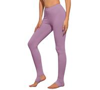 Allegra K Leggings De Mujer Pantalones De Estribo De Cintura Elástica De Color Sólido Morado Claro XL