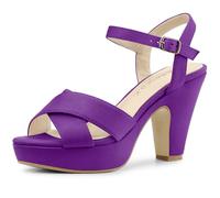 Allegra K Mujer Sandalias Slingback Tacón Grueso Plataforma