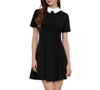 Allegra K Mujer Vestido Mini de Doncella con Cuello Peter Pan Halloween