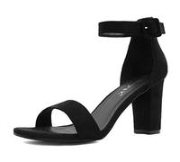 Allegra K Sandalias De Tacón Alto Para Mujer Zapatilla Con Punta Abierta Correa De Tobillo Negro 44