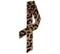 Allegra K Skinny Bufanda para mujer, cuello largo y fino, con estampado de leopardo, accesorio para la cintura - Marrón -
