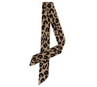Allegra K Skinny Bufanda para mujer, cuello largo y fino, con estampado de leopardo, accesorio para la cintura - Marrón -