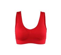 Allegra K Sujetador del Sueño Tops Chaleco Sin Hilos Almohadillas Extraíbles para Mujer Rojo M 30A/B