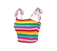 Allegra K Top sin Mangas de Verano sin Mangas con Tirantes Finos y Tirantes Finos con Lazo a Rayas arcoíris para Mujer Multicolor XL