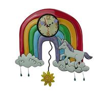 Allen Designs, 2 Relojes para colgar con forma de arcos irís y unicornio, Enesco