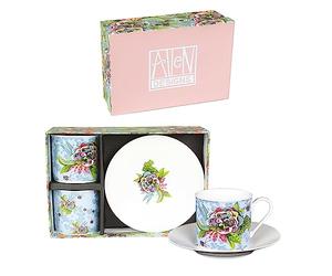 Allen Designs - Conjunto de 2 tazas de floración en una caja de regalo reutilisatable