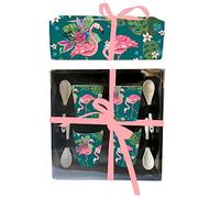 Allen Designs - Establecer 4 tazas con cuilenes de flamenco