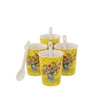 Allen Designs Juego de 4 tazas y cucharas de té
