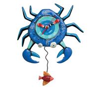Allen Designs P1654 - Reloj de Pared con péndulo de Cangrejo Azul (36,2 cm)