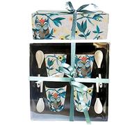 Allen Designs - Taza decorativa Establezca 4 tazas con cuilenes búhos y mochil