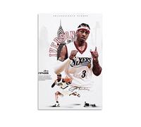Allen Iverson Art - Póster clásico de baloncesto vintage con impresión en lienzo para pared, pintura decorativa retro para el hogar, dormitorio, sala de estar, 12 x 18 pulgadas (30 x 45 cm)