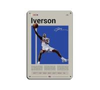 Allen Iverson - Cartel de metal vintage de metal para pub, club, cafetería, bar, decoración de pared del hogar, póster retro de 20 x 30 cm