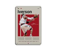 Allen Iverson - Póster de metal vintage para pub, club, cafetería, bar, decoración de pared del hogar, póster retro de 20 x 30 cm