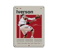 Allen Iverson - Póster retro de metal, letrero de estaño, arte elegante, retro, pintura de hierro, bar, cueva, cafetería, familia, garaje, póster para decoración de pared, 30 x 40 cm