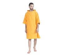 ALLEN & MATE Poncho de toalla con capucha para adultos Albornoz de rizo de algodón para playa, natación, surf, baño, deportes acuáticos (L-XL, Delfín naranja)