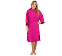 ALLEN & MATE Poncho de toalla con capucha para adultos Albornoz de rizo de algodón para playa, natación, surf, baño, deportes acuáticos (L-XL, Rosa)