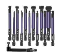 Allen Wrench Drill Bit Set - Black Allen Key Magnetic Hexagon 12pcs Rustproof Bits | Manual Maintenance Tools With High Hardness For Electricians, Furniture Assembly, Automobile Repair, And DIY Projec