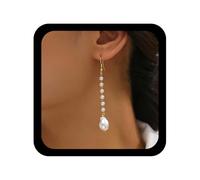 Allereya Boho Barroco Pendientes De Perlas Colgantes Largas Perlas Borla Pendiente Irregular Gota De Perla Pendiente De Perla Blancas Pendientes De Novia Ronda De Cuentas De Gancho De La Boda Prom