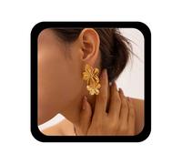Allereya Boho Grande Doble Flor Pendientes Florales Margarita Gota Pendiente De Oro De Metal Pendientes Florales Cuelgan Pendiente De La Declaración De La Flor Mate Joyería De Pétalos Para Las Mujeres