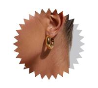 Allereya Boho Pendientes De Aro De Tubo Grueso Pendiente En Forma De C Gruesos Pendientes De Aro De Oro Grueso Pendiente De Tubo Círculo Abierto Joyería Espárrago Para Las Mujeres