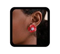 Allereya Boho Pendientes Florales Pendientes De Perlas Flor Pendientes De Camelia Pendientes Florales Esmalte Pendiente De La Flor De La Joyería De Perlas De Novia Para Las Mujeres