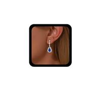Allereya Boho Zafiro Azul Pendientes De Lágrima De Cristal Pendiente De La Gota De Agua Azul Cz Pendientes De Pera De Cristal De Novia Pendiente De La Gota De Diamantes De Imitación De La Boda Cuelgan