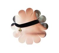Allereya Collar con colgante de campana redonda gargantilla de ante negro collar de terciopelo gótico gargantilla de cinta de terciopelo punk collar de cadena joyería para mujeres y niñas (dorado)