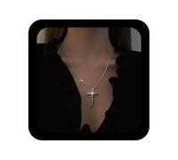 Allereya Punk Religioso Cruz Colgante Collar De Plata Cruz Crucifijo Collar Gargantilla Crucifijo Joyería De Cadena Mínima Para Las Mujeres(plata1)