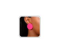 Allereya Punk Rosa Pendientes De Acrílico Gran Ronda De Acrílico Pendientes De Acrílico Gran Círculo Plano Pendiente De Resina Pendiente De Disco Botón De Joyería Stud Para Las Mujeres