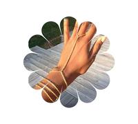 Allereya Vintage Anillo De Capas Dedo Pulsera De Oro De Esclavos Cadena De La Mano Boho Pulsera De La Cadena De La Muñeca Del Punk Cadena De Arnés Joyería De La Novia Para Las Mujeres Y Las Niñas