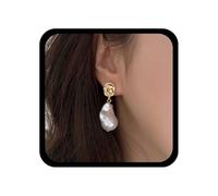 Allereya Vintage Barroco Pendientes De Perlas Bola De Fuego Pendientes De Perlas De Oro Pendientes De Perlas Colgantes Martillado Cuadrados Pendientes De Perlas Pendientes De Novia Joyas Para Las