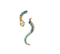 Allereya Vintage Crystal Snake Ear Jacket Pendientes Punk Serpent Dangle Pendientes Azul Gem Snake Stud Pendientes Blue Serpent Drop Pendientes Joyería para Mujeres y Niñas