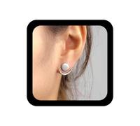 Allereya Vintage Moon Phase Ear Jacket Pendientes Crescent Moon Pendientes Plata Coin Disc Stud Earrings Minimal Geometric Earrings Joyeria Para Mujeres Y Niñas (plata)