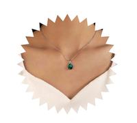 Allereya Vintage Topacio Verde Collar Colgante Lágrima De Cristal Collar De Piedras Preciosas Rhinestone Verde Collar De Gargantilla Plata Cadena De Satélite Joyería Las Mujeres Y Las Niñas (verde)