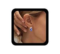 Allereya Vintage Zafiro Cristal Pendientes Colgantes Zafiro Azul Stud Pendientes Lágrima Zafiro Pendientes Oro Cz Gota Agua Pendientes Joyería Para Mujeres Y Niñas (azul)