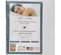 Allersoft 100% algodón Polvo y ácaros y alergia Control Protector de colchón, algodón, Blanco, Cama Individual