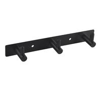 ALLES IM GRIFF Perchero con 3 percheros Linosa, ancho 195 mm, gancho de pared para atornillar, acero negro mate