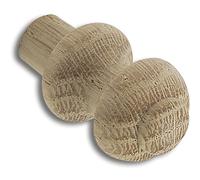 ALLES IM GRIFF Pomo para muebles de madera, diámetro de 18 mm, para armario y cajón, profundidad de 25 mm, color roble