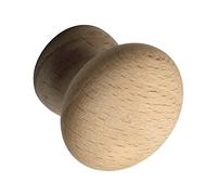 ALLES IM GRIFF Pomo para muebles Hemera Ø 45 mm - Pomo de madera de 29 mm de profundidad - Pomo para armario, haya cruda
