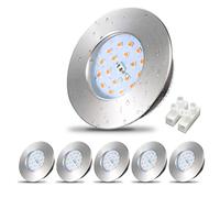 Allesgute LED Empotrable Ultra Plano 230V 5W IP44 Spot Set Blanco Cálido 500lm - Lámparas Mini Redondas Níquel Mate Slim 30mm para Techo y Baño - Agujero Ø68mm - Set de 6