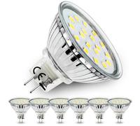 Allesgute Pack de 6 bombillas LED GU5.3 MR16, Blanco Frío 6000K, 5W, equiv. 45W Halógenas, 450lm, AC/DC 12V, Foco no regulable, Haz 120° Ancho