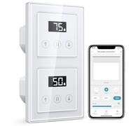 Allevoi Interruptor de persiana inteligente de 2 vías, con control por porcentaje, compatible con Alexa/Google Home, requiere cable cero