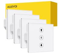 ALLEVOI Interruptor Inteligente Persiana 80 * 80 mm, Interruptor Wifi Persianas Control de APP y Voz, Compatible con Alexa y Google Home, Necesita Cable Neutro