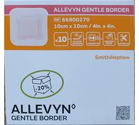 ALLEVYN Gentle Border - 66800270 - Apósito con borde suave de 10 cm x 10cm, 10 unidades - Apósito adhesivo de espuma