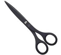 ALLEX Tijeras negras para oficina, 16,5 cm, acero inoxidable japonés, hoja con revestimiento antiadherente, color negro, fabricadas en Japón