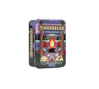 Alley Cat Games Tinderblox Storm Edition a partir de 6 años | 2-6 jugadores | Juego de apilamiento de destreza | Habilidad y equilibrio | Lata de viaje | Desafío de mesa | Juego de viaje impermeable