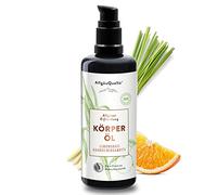 AllgäuQuelle® Aceite corporal orgánico Allgäuer refrescante con aceites esenciales 100% naturales de citronela, naranja, bergamota, aceite de cuidado con sésamo, jojoba, aguacate y karité, 100 ml